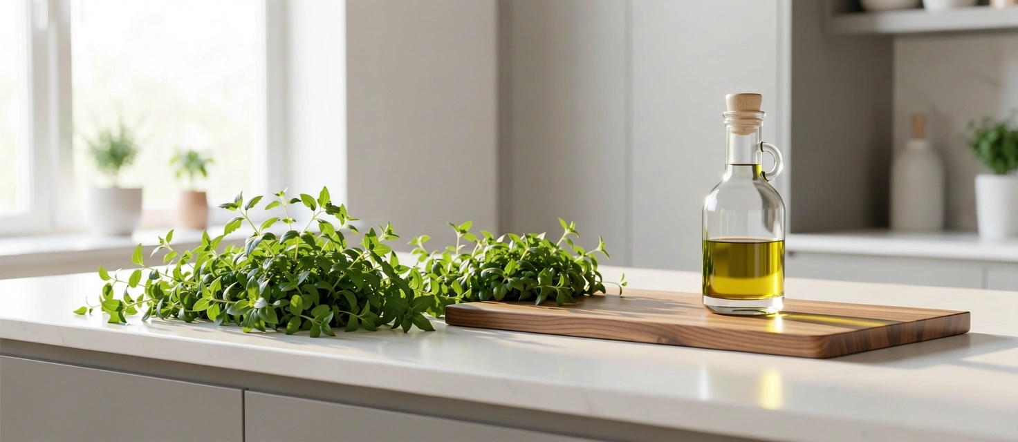 Ingrediente proaspete într-o bucătărie modernă